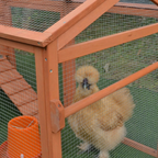 96.5" Chicken Coop Wooden Hen House Poultry Cage Pen Portable with Wheels and Nesting Box, Chicken Cage for Backyard Outdoor, Natural