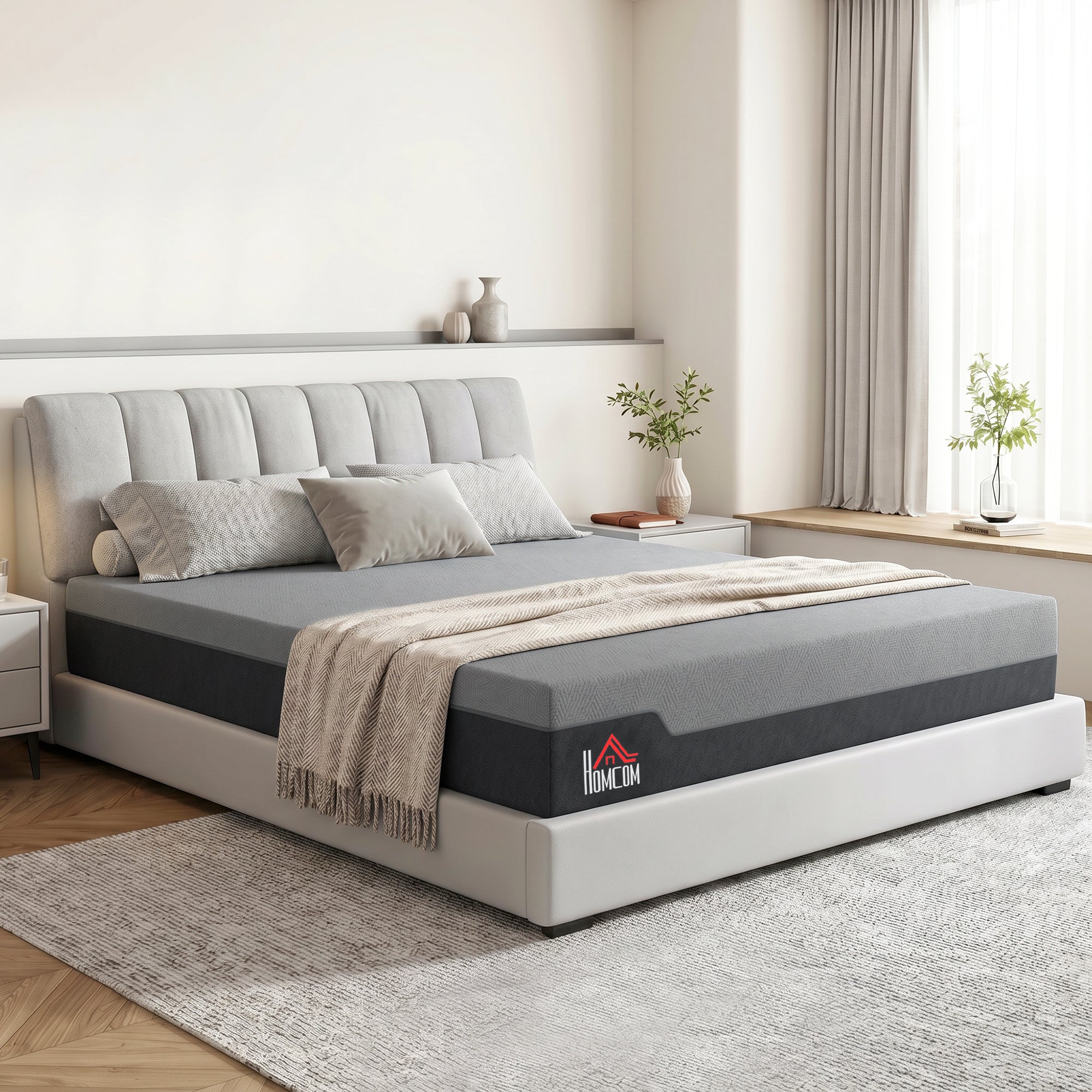 King Mattress, 14 Inch Memory Foam Mattress for Pressure Relief, Graphene Gel Cooling Copper Bed in a Box, Made in USA