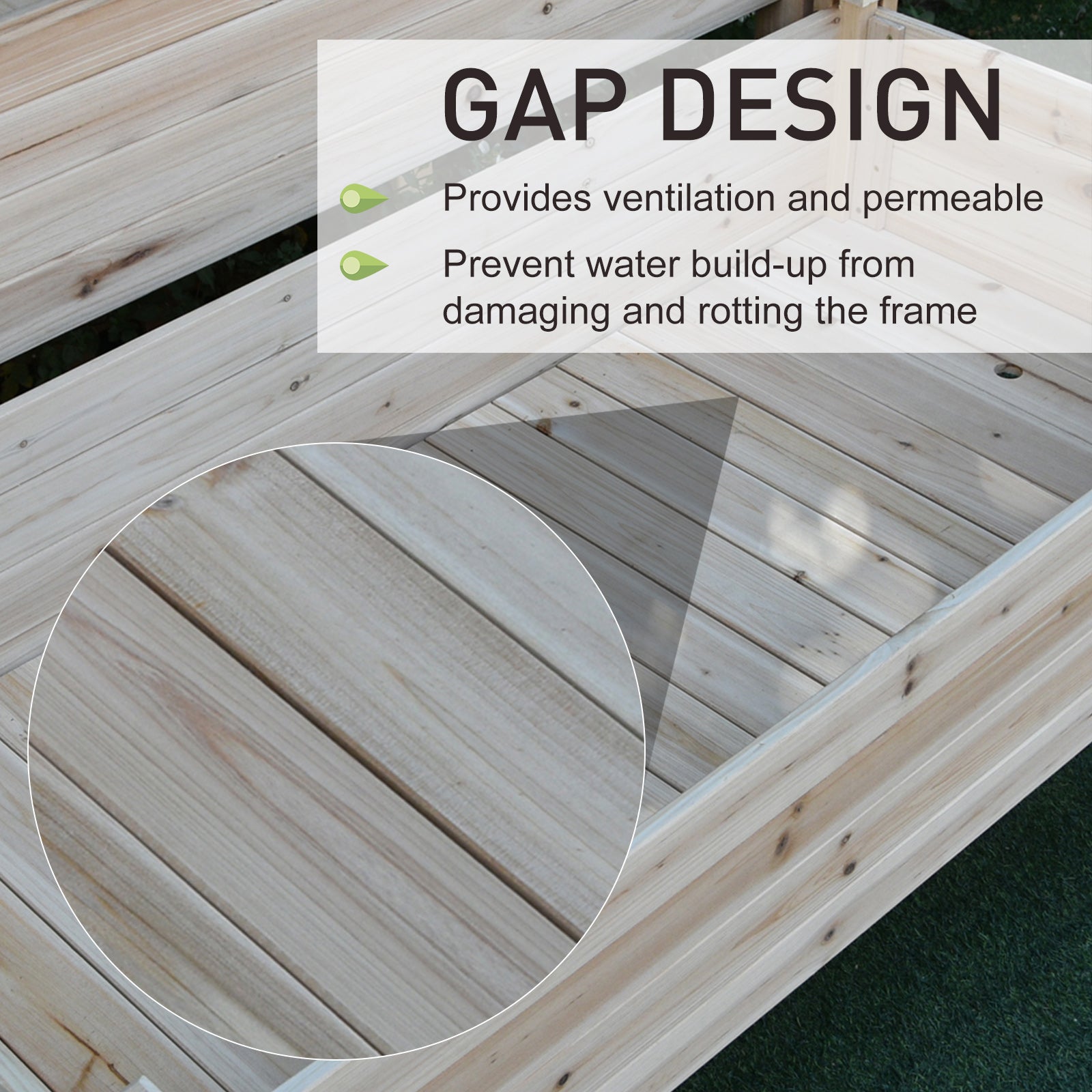 Two-Tier Wooden Elevated Garden Bed with Legs, Large Capacity 45x45 Outdoor Planter for Vegetables, Flowers, and Herbs, Ideal for Gardeners, Natural