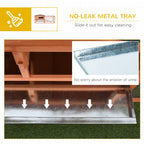 Rabbit Cage Outdoor, 62" Wooden Outdoor Rabbit Hutch, Small Animal Habitat with Detachable Run and Elevated Main House, Natural