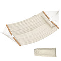 Outdoor Hammock 2-Person, with Pillow & Pad, 440 lbs Capacity, Cream White