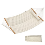 Outdoor Hammock 2-Person, with Pillow & Pad, 440 lbs Capacity, Cream White