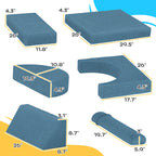 12 Pcs Foam Climbing Blocks for Toddlers, Indoor Soft Play Equipment for Boys and Girls, Blue