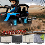12V Kids Ride On Truck, Battery Powered Electric UTV Vehicle with Rear Suspension, Remote Control for 3-5 Years, Blue