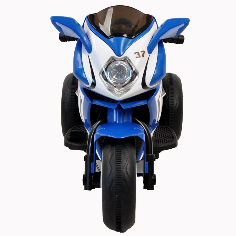6V Kids Electric Ride-On Motorcycle with MP3, LED Headlight and Light-Up Wheels, Motorbike Ideal for Ages 3-4, 31" L x 16" W x 21" H, Blue
