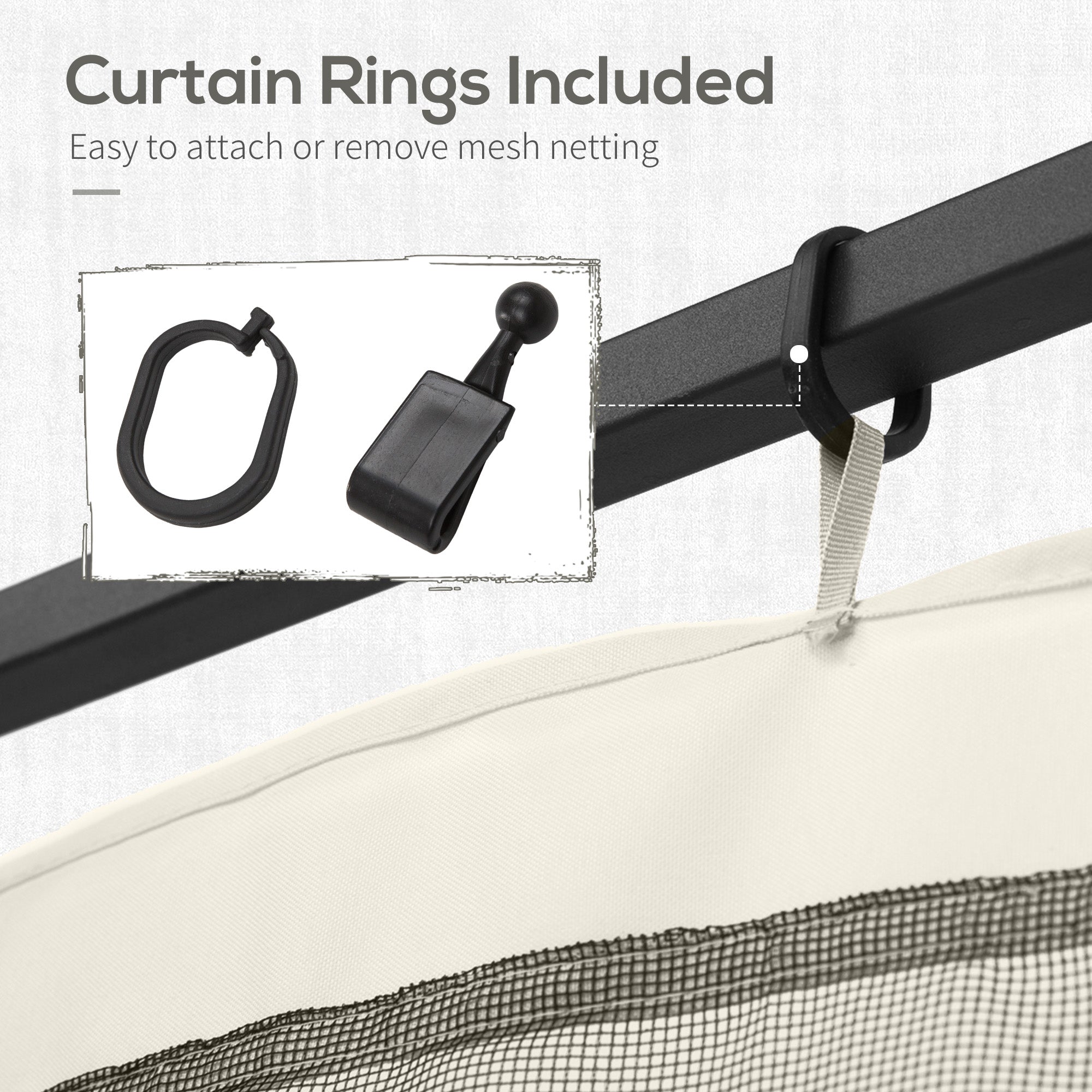 Replacement Mesh Sidewall Netting for 10' x 12' Gazebos and Canopy Tents with Zippers, (Sidewall Only) White