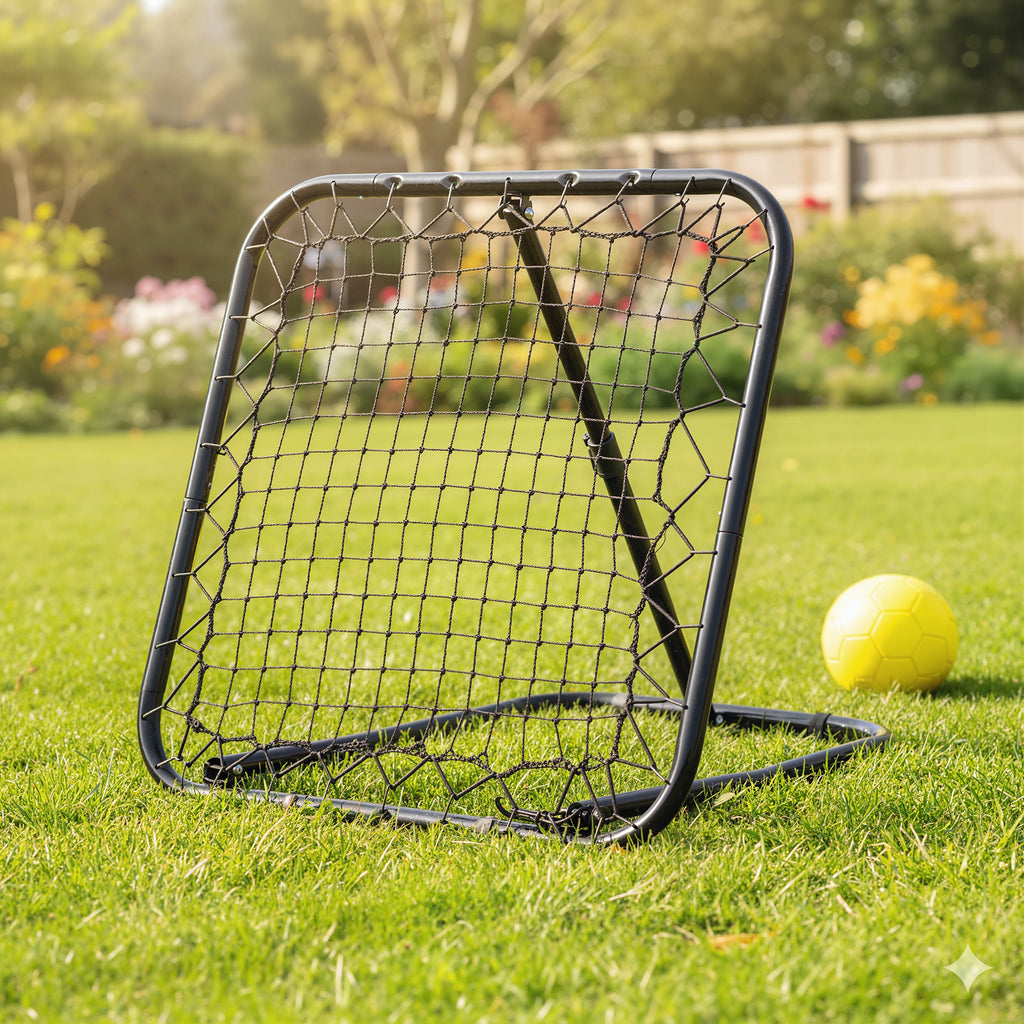 Soccer Rebounder Net, 3' x 3', Angle Adjustable Portable Training Goal Net with Quick Folding Design, Sturdy Metal Tube