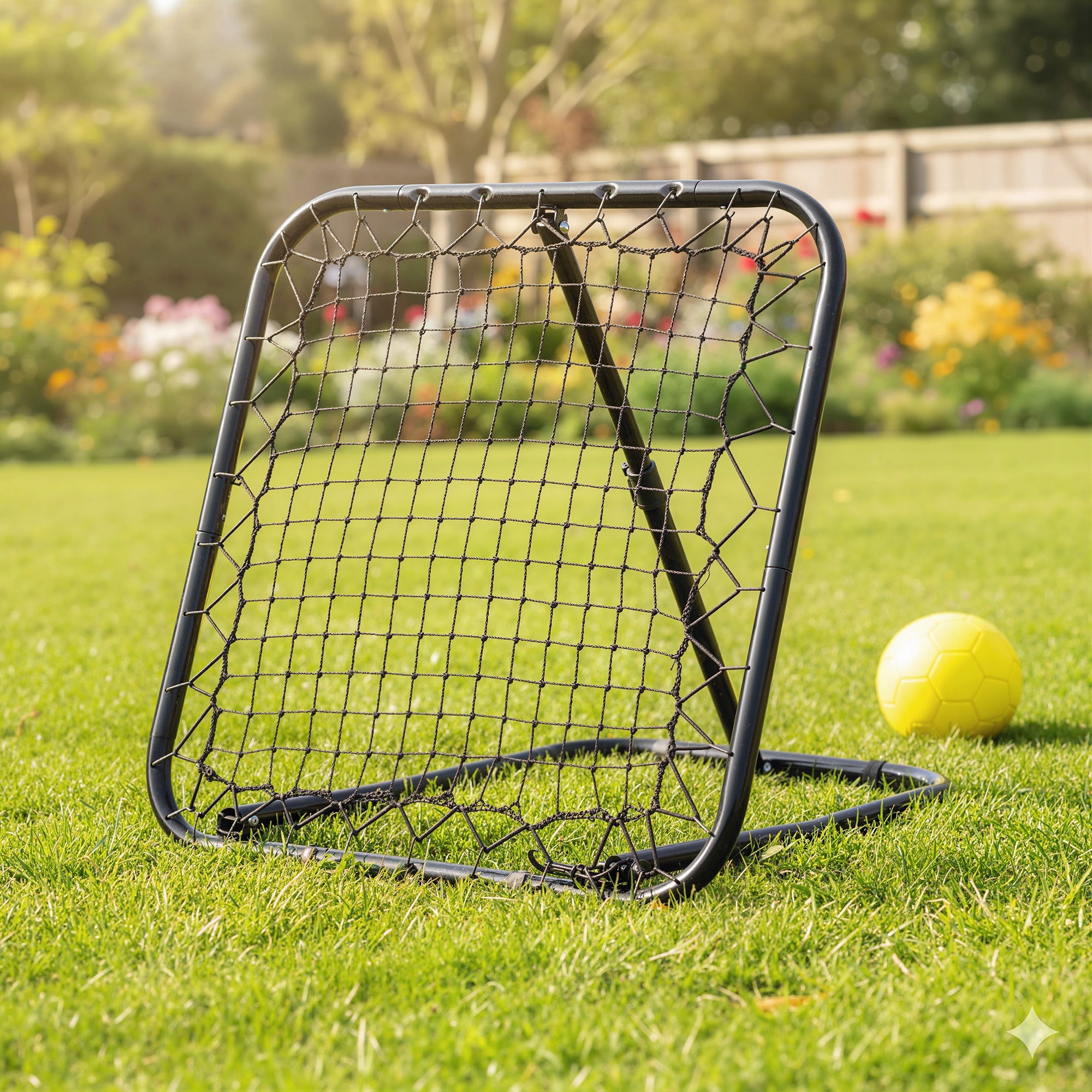 Soccer Rebounder Net, 3' x 3', Angle Adjustable Portable Training Goal Net with Quick Folding Design, Sturdy Metal Tube