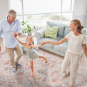 4x6 Non-Slip Machine Washable Area Rug with Low-Pile, Non-Shedding Kid and Pet Friendly Carpet, 48" L x 72" W x 0.15" H, Beige
