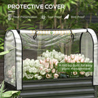 Raised Garden Bed with Legs and Cover, Metal Elevated Planter Box with Bottom Shelf and Liner for Vegetables, Black