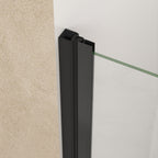 28" Pivot Shower Door with Safety Film and Raised Water-Blocking Strip, Tempered Glass with Stainless Steel Handle, 28" L x 0.5" W x 72" H, Matte Black
