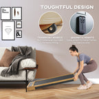 Walking Pad, Under Desk Treadmill with 17" x 43" Wide Belt, Remote Control, Bluetooth Speaker, Wheels and LED Display