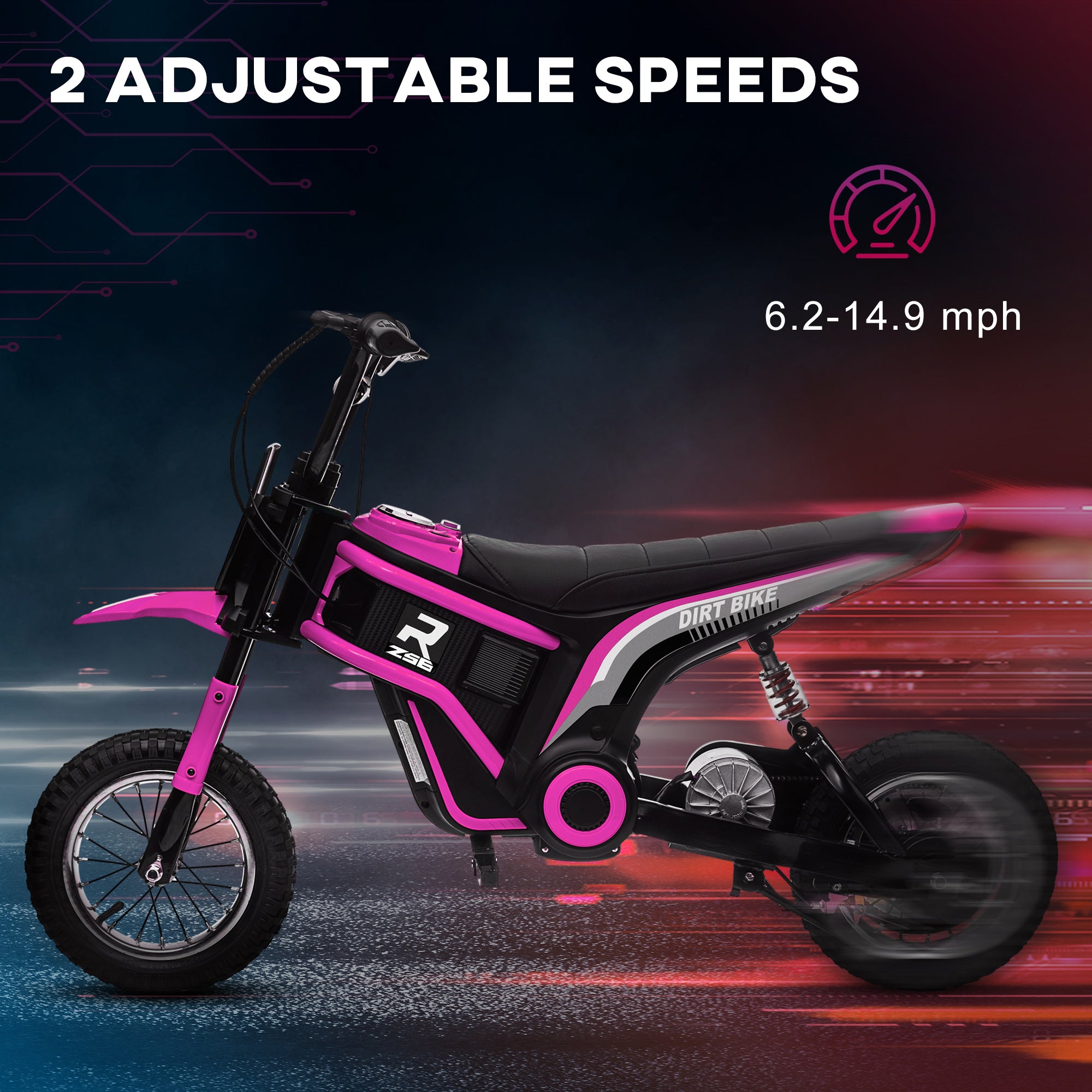 24V 350W Electric Dirt Bike Up to 15 MPH w/ Twist Grip Throttle, Pink