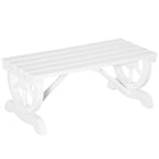2-Person Wooden Garden Bench, Outdoor Wagon Wheel Porch Bench for Backyard Garden, Support 550 LBS, Rustic Country Style Patio Furniture, White