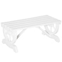 2-Person Wooden Garden Bench, Outdoor Wagon Wheel Porch Bench for Backyard Garden, Support 550 LBS, Rustic Country Style Patio Furniture, White