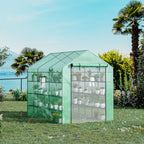 8' x 6' x 7' Temporary Greenhouse for Growing Flowers with Mesh Door & Windows Green