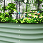 Raised Garden Beds Set with Arch Trellis, Climbing Net, Galvanized Planter Box for Climbing Vegetables Flowers Herbs