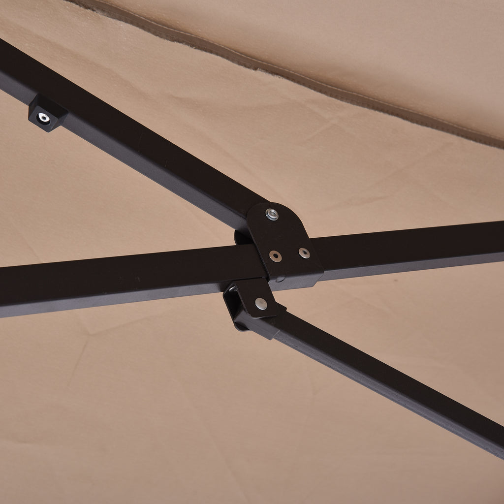 Patio Umbrella 15ft Double-Sided Outdoor Market Extra Large Umbrella with Crank Handle for Deck, Lawn, Backyard and Pool, Tan