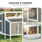 Chicken Coop, Wooden Chicken House for 4-6 Hens, Outdoor Hen House with Nesting Box, Pull-Out Tray and Weatherproof Roof