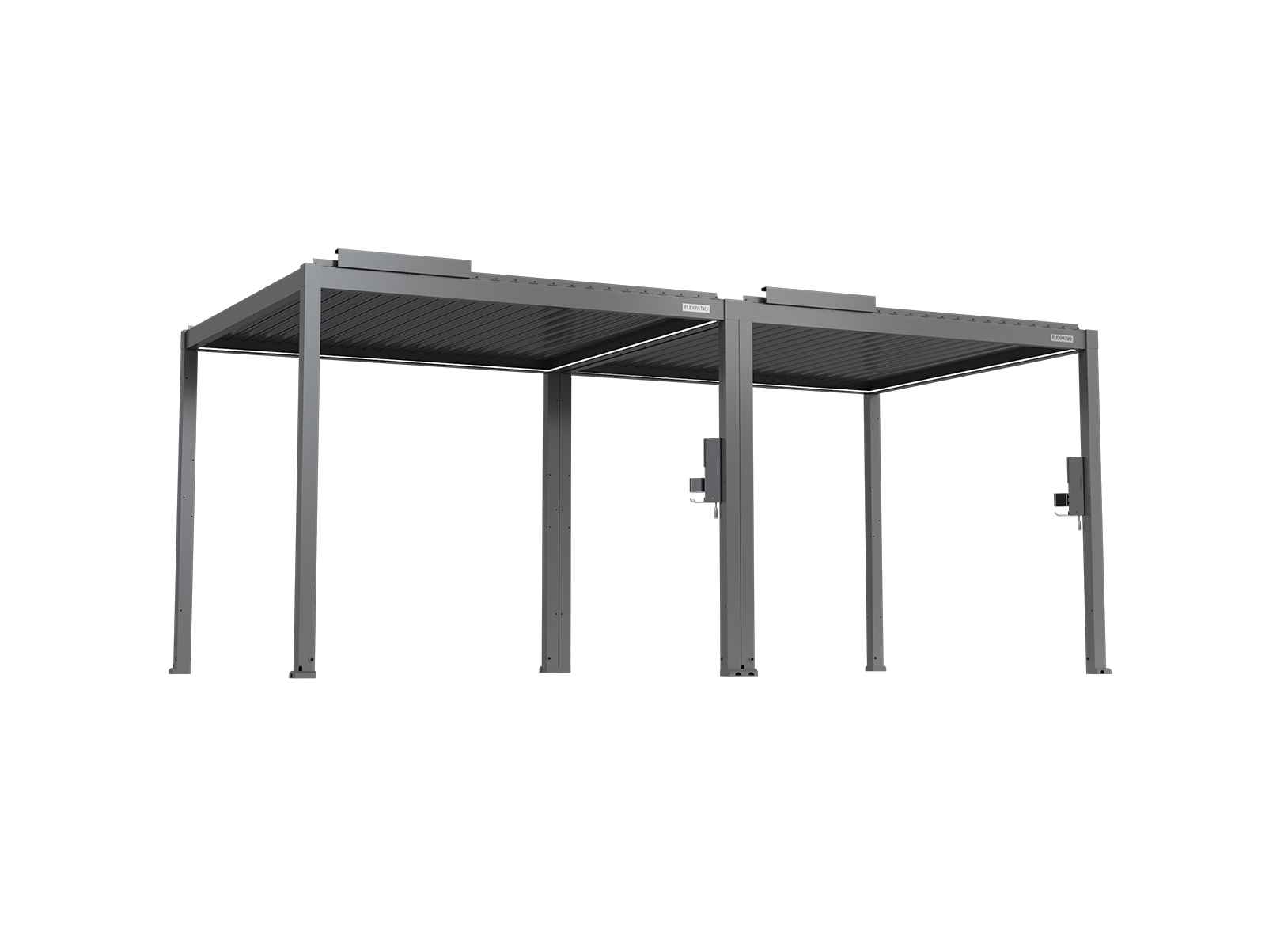 POWER+ Gen 2 Motorized Pergola with Motorized Louvers, 10'L x 20'W, Gray, 6063-T5 Aluminum