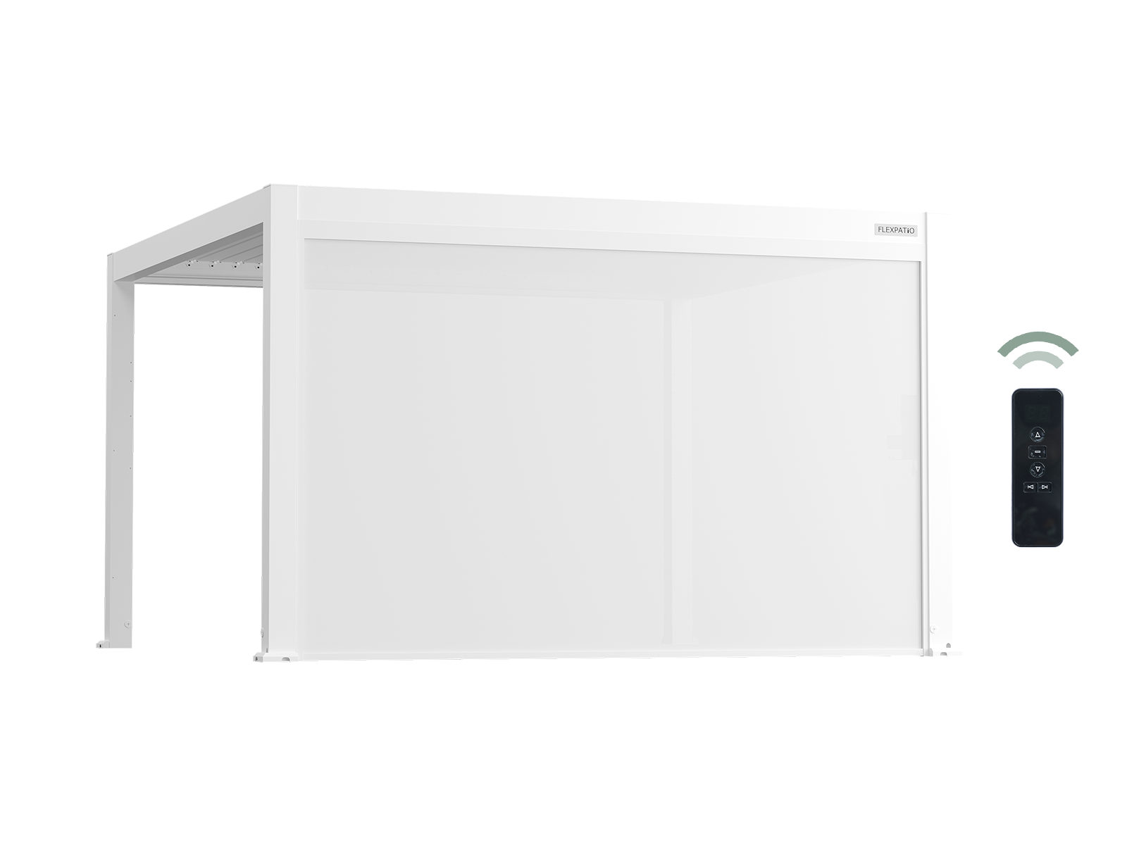 Motorized Roller Shades White - 13' Side Tough Mesh Weave Privacy Screen with Aluminum Track, 8% Openness, UV-Resistant Waterproof Fabric