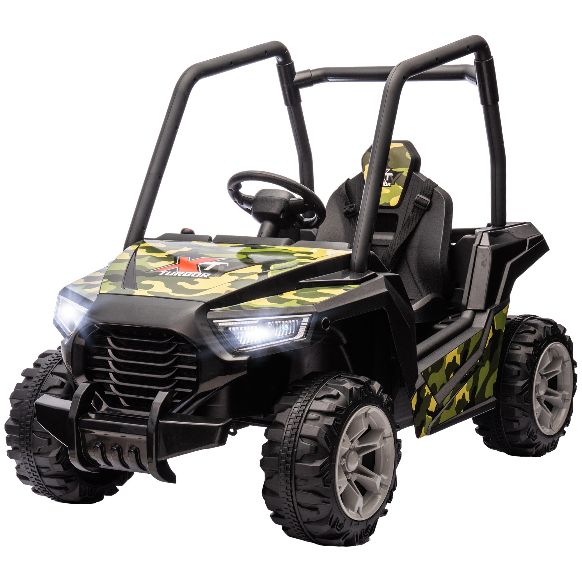 12V Kids Electric Car with Parent Remote Control, Spring Suspension, Soft Start, Music, LED Light, Safety Belt, Green