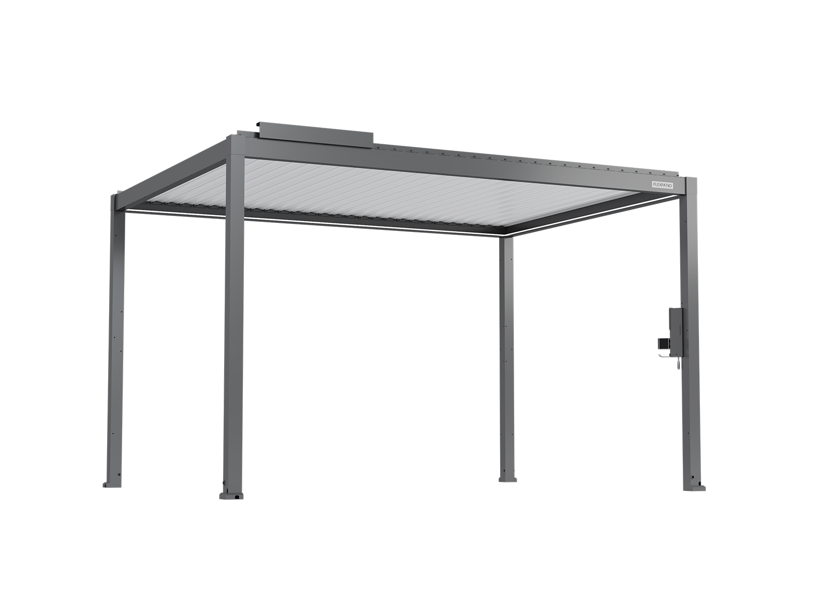 POWER+ Gen 2 Motorized Pergola with Motorized Louvers, 10'L x 13'W, Gray with White Louvers, 6063-T5 Aluminum