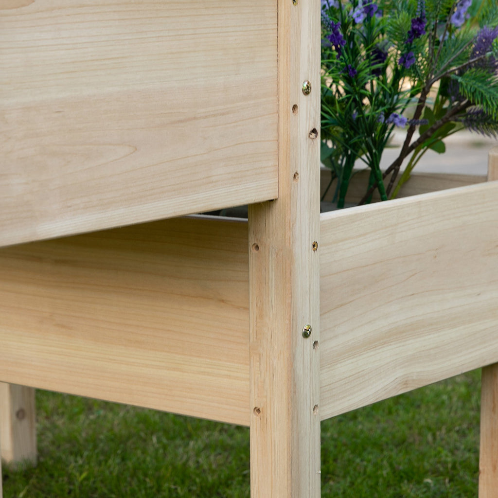Raised Garden Bed, 2-Tier Wood Planter Stand Plant Grow Box, 34"x34"x28"