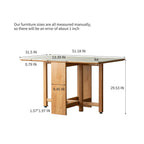 Solid Oak Extending Dining Table with Faux Rock Slab Top, Space-Saving Kitchen Table for 4-6 People, 559″ L x 31.5″ W x 29.5″ H, Light Oak