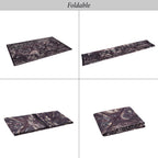 2x10 Low-Pile Non-Slip Non-Shedding Washable Area Rug, Kid and Pet Friendly, Carpet for Living Room, Bedroom, Kitchen, Black+Burgundy