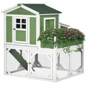 49" Small Chicken Coop Hen House with Garden Space, Chicken House Outdoor Run Cage with Weather Protection, 2-4 Birds, Green