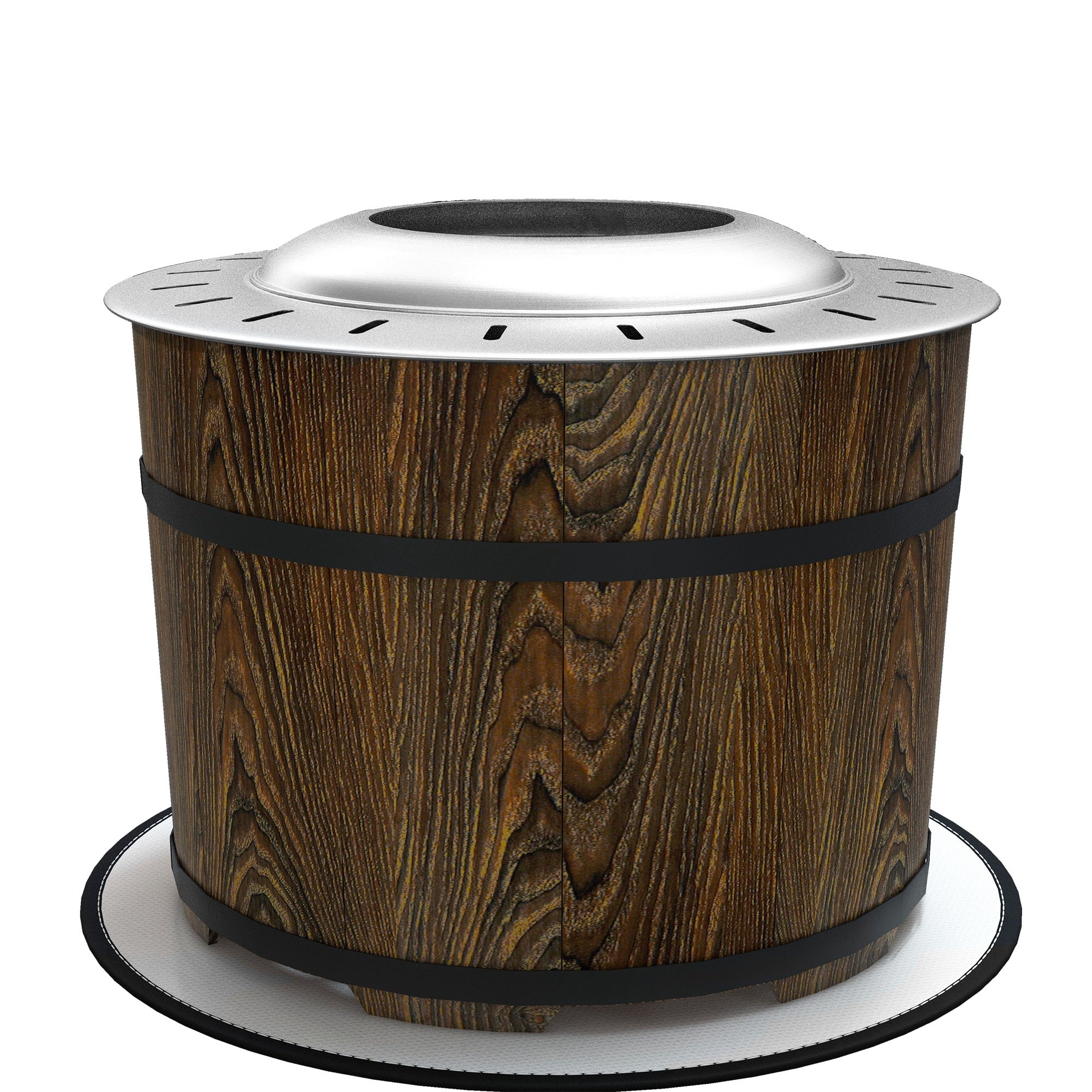 Smokeless Fire Pit, Portable Camping Bonfire Stove with Mat for Backyard, Patio, Picnic, Magnesium Oxide, Brown