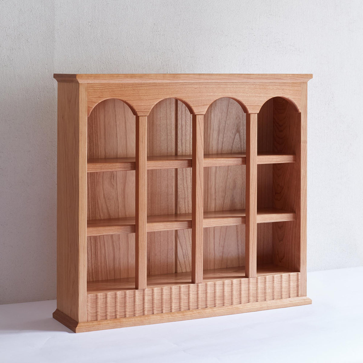 Solid Cup Storage Rack with Ample Shelving & Eco-Friendly Finish, Durable Cabinet for Dining Space, 24.5″ L x 6″ W x 22″ H, Natural Cherry