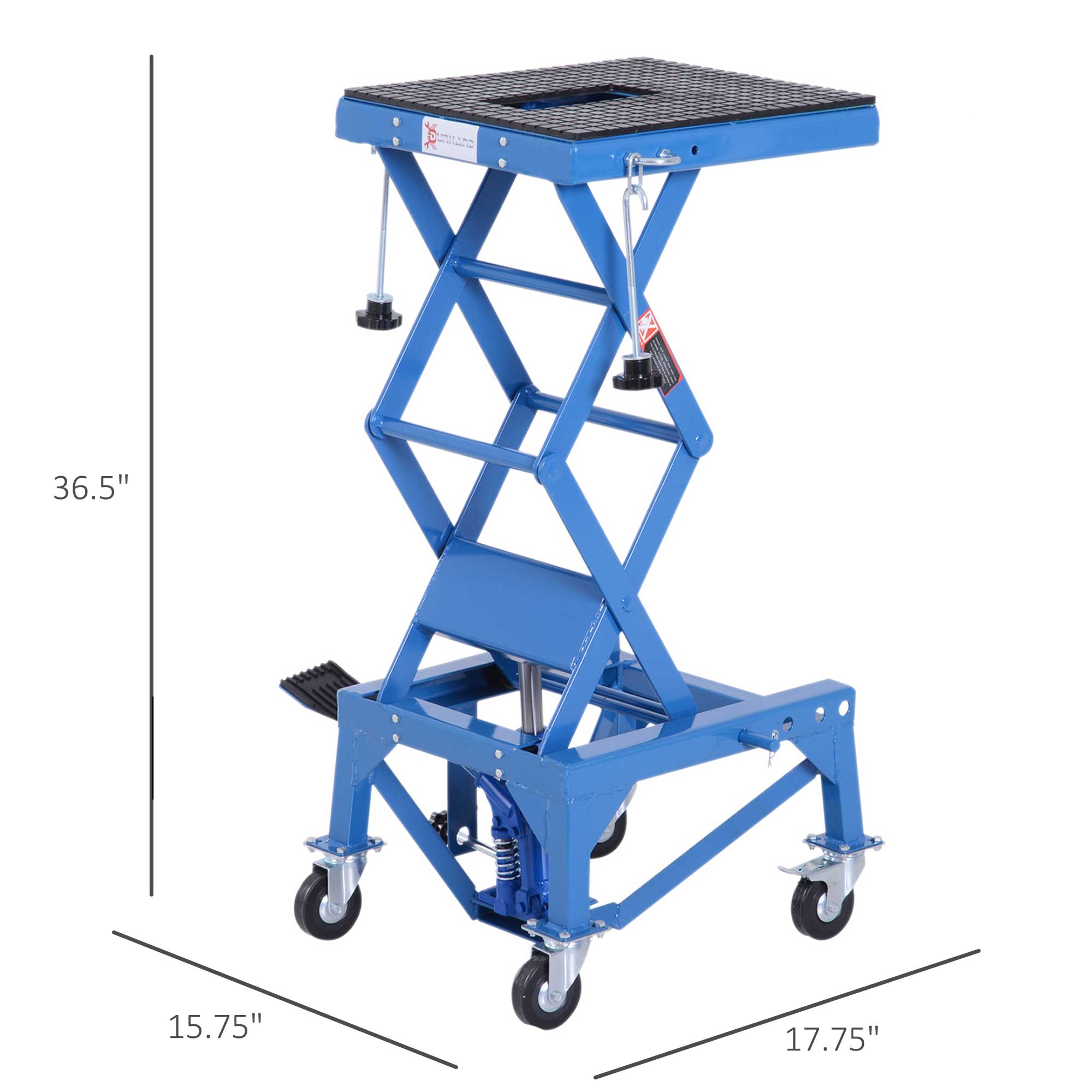 300 lbs Hydraulic Motorcycle Scissor Jack Lift Foot Step Wheels for Small Dirt Bikes