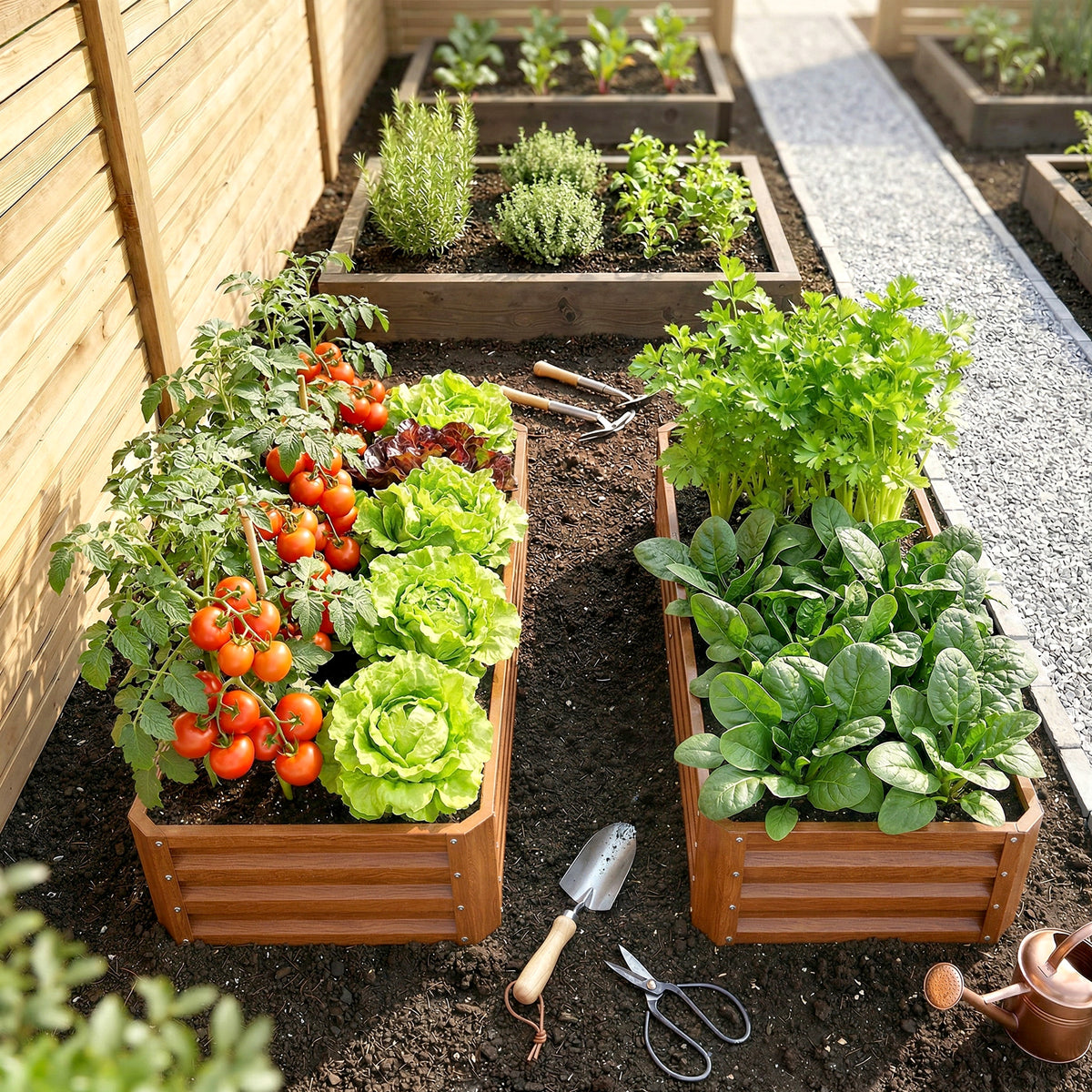 Galvanized Raised Garden Bed, 4' x 2' x 1' Metal Planter Box, for Growing Vegetables, Flowers, Herbs, Succulents, Brown