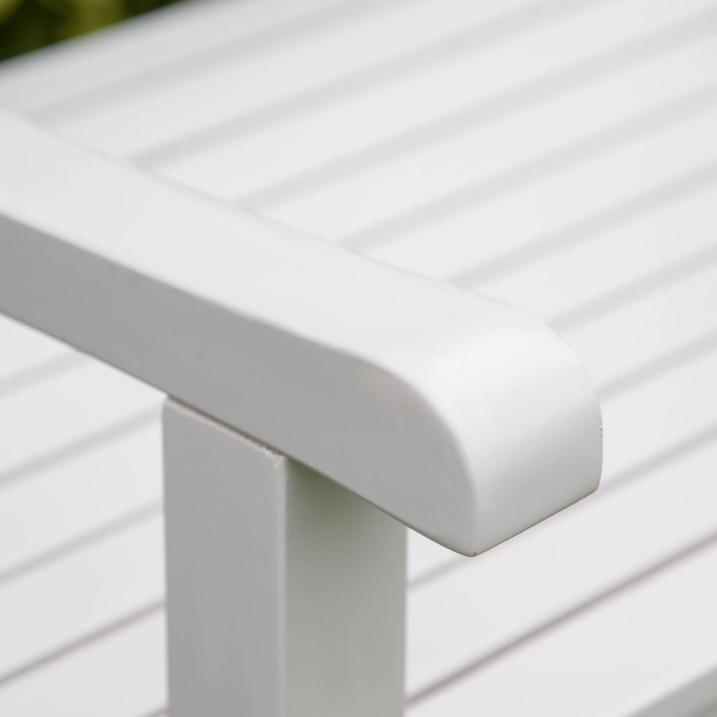 2-Seater Wooden Garden Bench, 4FT Outdoor Patio Loveseat with Unique X-Shape Back for Yard, Lawn, Porch, White