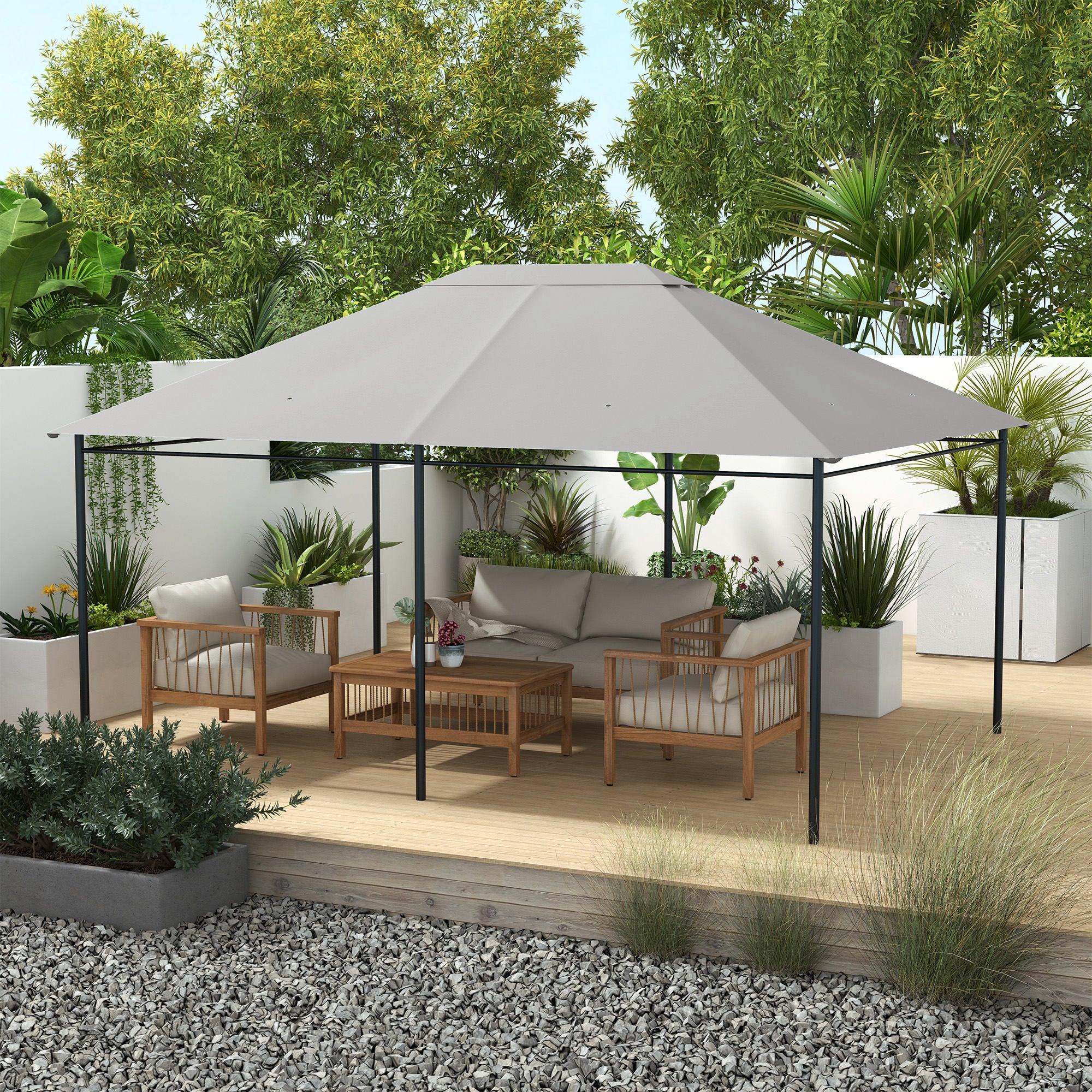10' x 13' Gazebo Canopy Replacement Roof for 84C-116, Light Gray