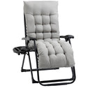 Padded Zero Gravity Chair, Folding Recliner Chair with Cup Holder Cushion, Gray