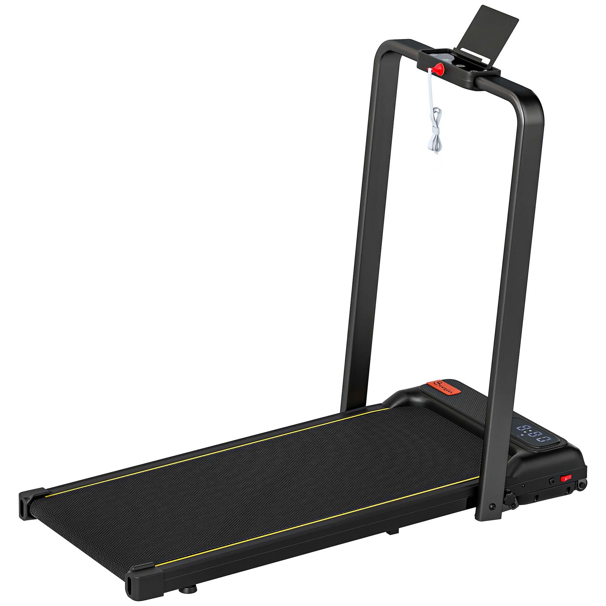 Walking Pad Treadmill, 0.6–6.2mph Foldable Under Desk Treadmill with Incline, Wheels, LED Display and Remote Control