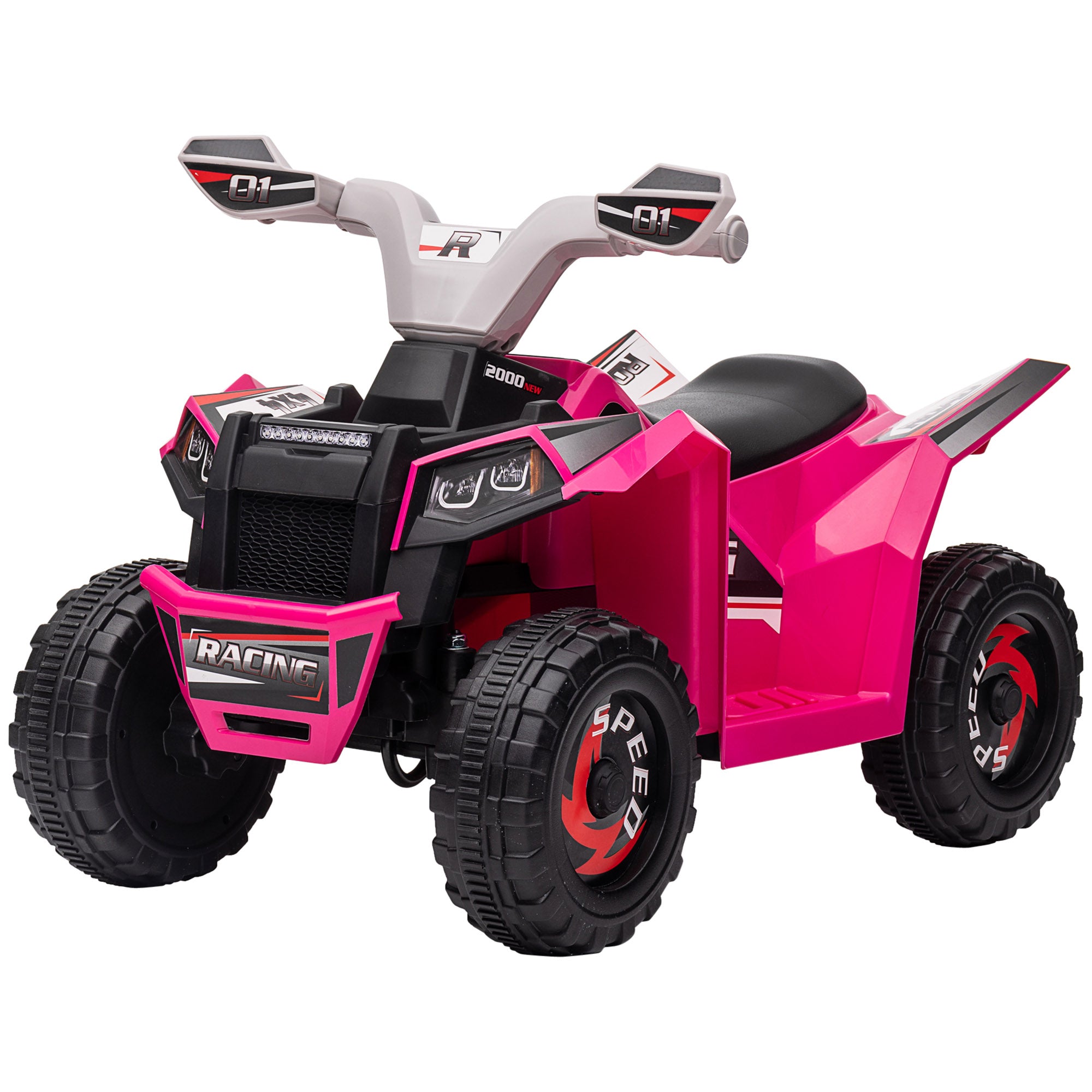 6V Electric Toy Car with Forward Backward, Wear-Resistant Wheels for Ages 18-36 Months, Pink
