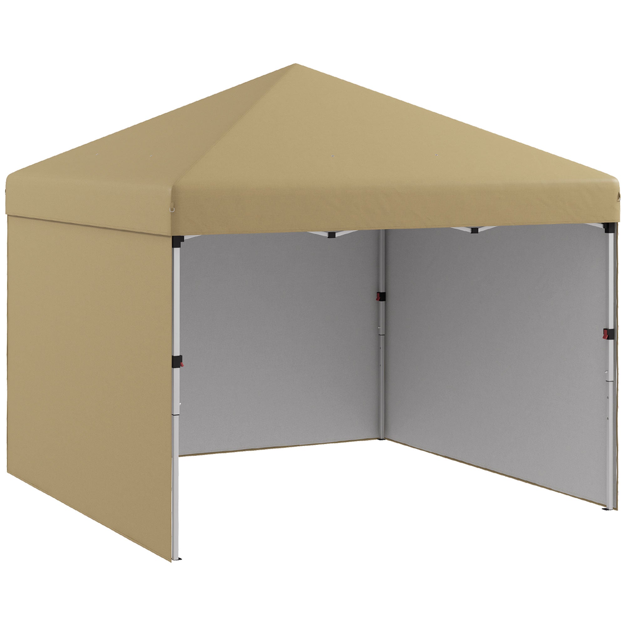 10' x 10' Pop Up Canopy with Sidewalls, Weight Bags and Carry Bag, Height Adjustable Tent for Parties, Beige