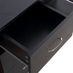 47" Home Office Computer Desk Bookcase Combo, Writing Table Workstation with 3 Drawer and Storage Shelf - Black
