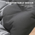 Outdoor Rocking Chair Patio Set of 2, Oversized Rocking Papasan Chairs with Cushions for Garden Porch, 265 lbs., Gray