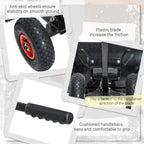 Snow Shovel Rolling Pusher with 29" Blade, 10" Wheels & Angle-Adjustable Handle, Black