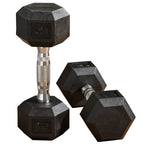 Hex Rubber Dumbbell Set for No Rolling