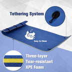 Roll-Up Pool Float Pad for Lakes, Oceans& Pools, Water Mat for Playing, Relaxing & Recreation - Blue