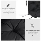 59" x 38" Tufted Bench Cushion for Outdoor Furniture, 3-Seater Replacement for Swing Chair, Patio Sofa/Couch, Black