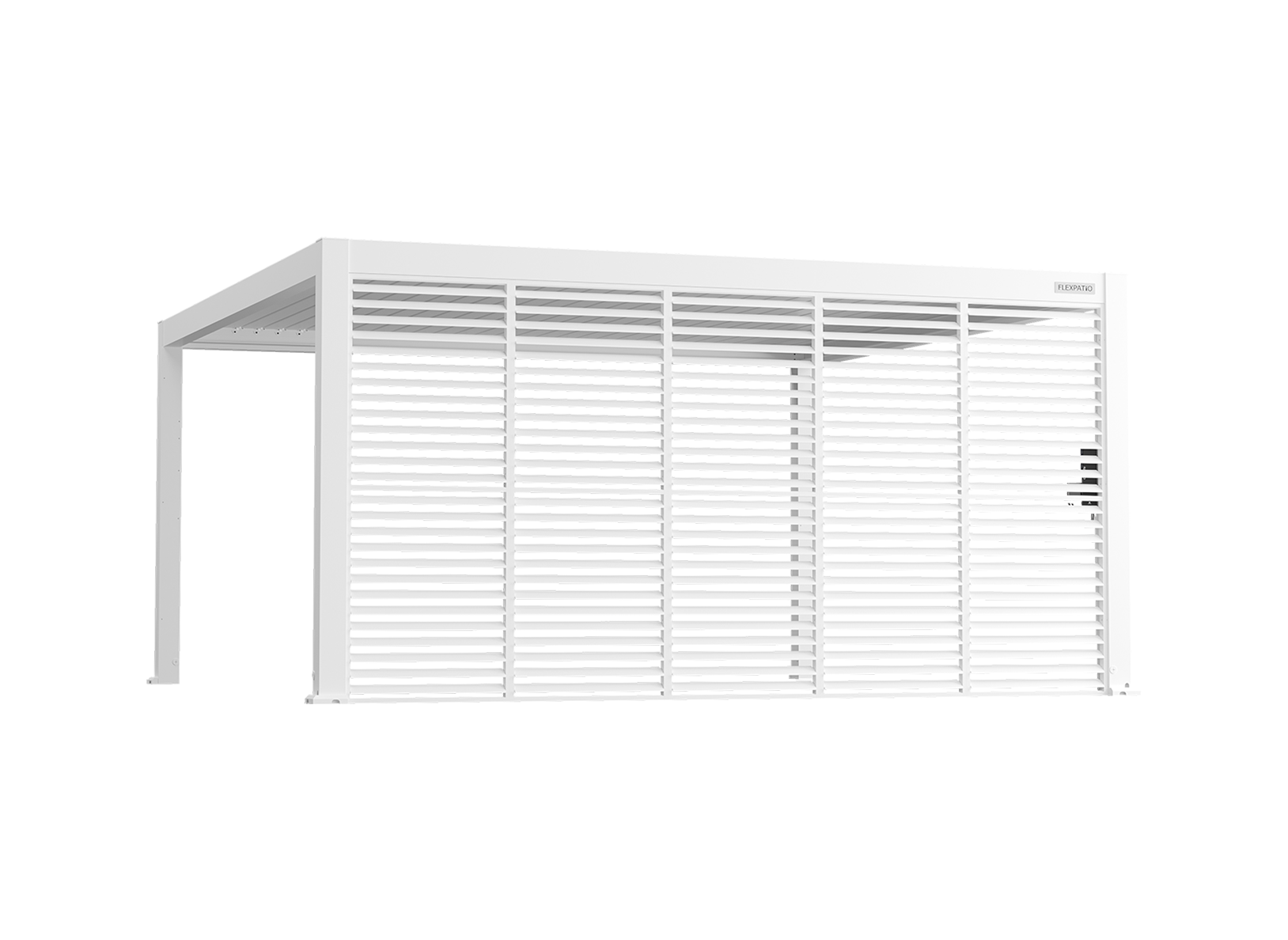 Privacy Shutter Walls Adjustable All-Aluminum Shutters 16' Side White - Pergola Privacy & Shade