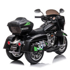 2-Seat 12V Kids Electric Ride-On Motorcycle with Storage Trunk, 3-Wheel Motorbike with MP3 and Bluetooth, 43.5'' L x 19'' W x 26.5'' H, Black