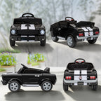 Licensed Shelby GT 350 Kids Ride On Car with Remote Control, Adjustable Speed, MP3, Smooth Start, LED Lights, Black
